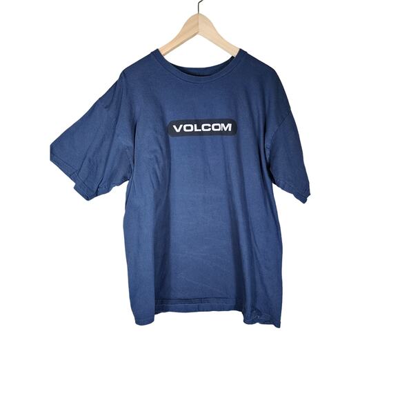 VOLCOM Blue Medium Weight Cotton Skater Casual Short Sleeve T Shirt SZ XL - Picture 1 of 7